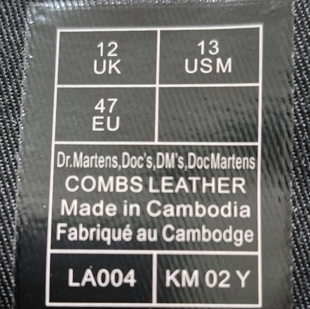 DR.MARTENS COMBS Leather Casual Boots 8 Eyelet Men's Size 13 - Picture 12 of 13